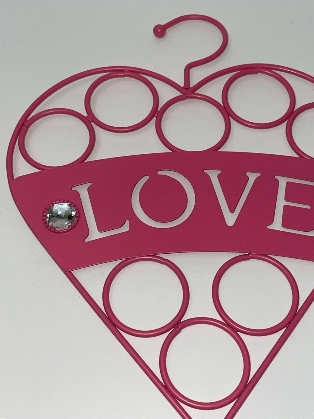 Organiz-her Pink Heart Jeweled Accessory Holder